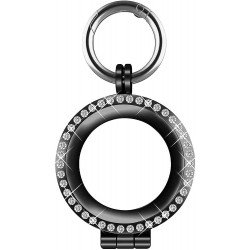 Diamond Glitter Crystal AirTag Tracker Holder Loop Case Cover Ring Key Chain for Apple AirTag (Black) Diamond Glitter Crystal AirTag Tracker Holder Loop Case Cover Ring Key Chain for Apple AirTag (Black)